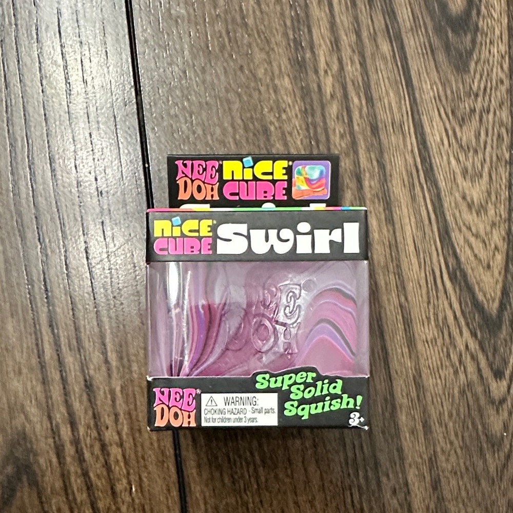 Nee Doh Nice Cube Swirl - Pink/Purple Squish Toy